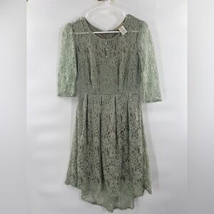 Moon collection green lace high low dress size S